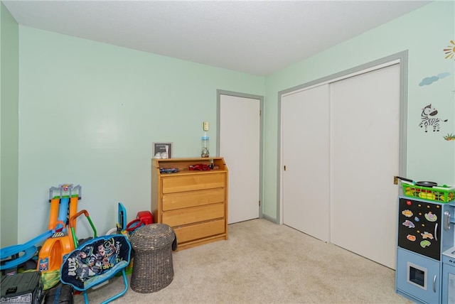 playroom with light carpet