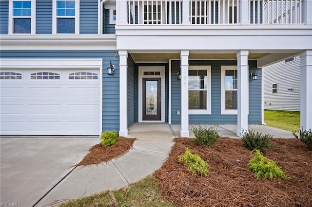 doorway to property featuring a balcony