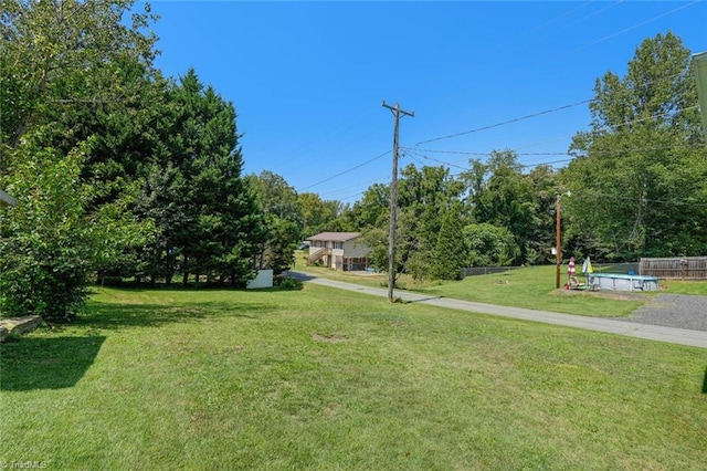 view of yard with fence