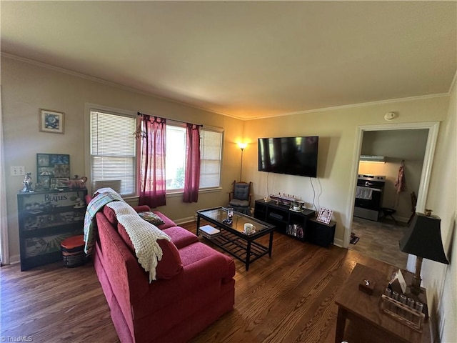 735 Fairfield St, Burlington, NC 27215 - living room featuring wood finished floors, ornamental molding, and baseboards