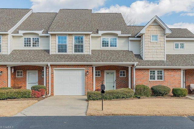 view of property featuring a garage