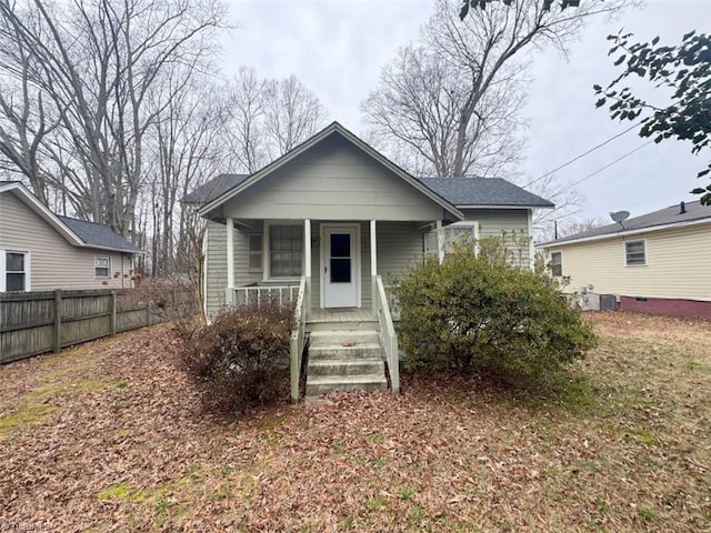 bungalow-style home with covered porch