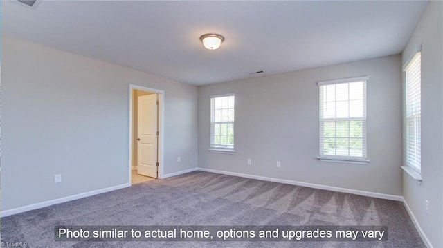 unfurnished room with carpet