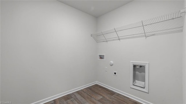 laundry area featuring baseboards, gas dryer hookup, washer hookup, laundry area, and hookup for an electric dryer