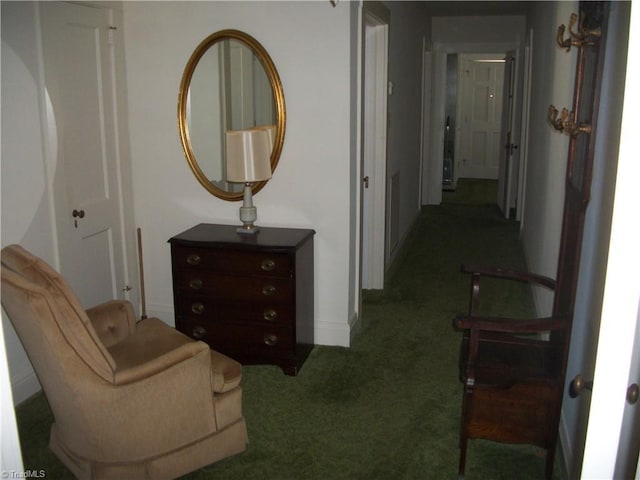 corridor with carpet floors