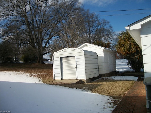 view of snow covered structure