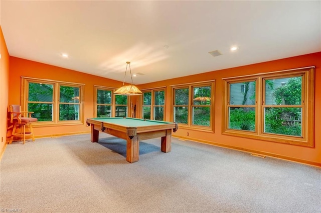 6400 Muirfield Dr, Greensboro, NC 27410 - game room featuring carpet floors, pool table, and recessed lighting