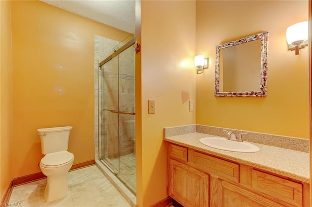 6400 Muirfield Dr, Greensboro, NC 27410 - full bath featuring vanity, a shower stall, and tile patterned floors