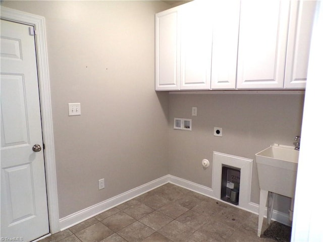 8003 Helison Ct, Stokesdale, NC 27357 - clothes washing area with cabinet space, baseboards, hookup for a washing machine, hookup for an electric dryer, and gas dryer hookup