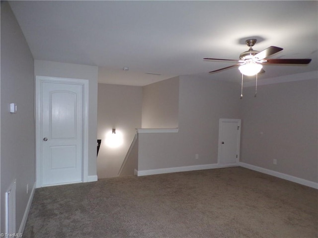 8003 Helison Ct, Stokesdale, NC 27357 - spare room with carpet floors, a ceiling fan, and baseboards