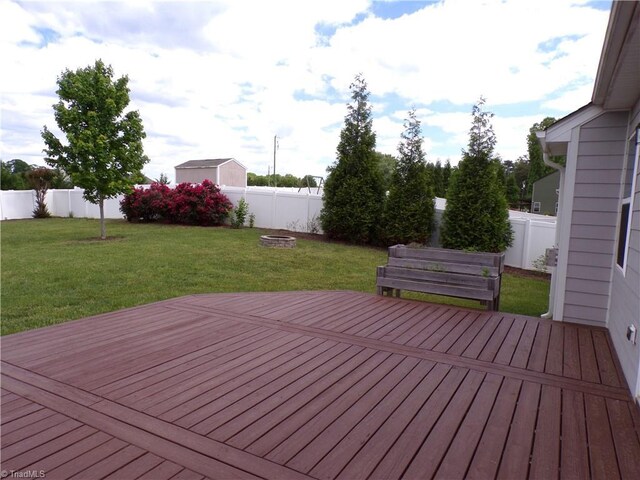 8003 Helison Ct, Stokesdale, NC 27357 - wooden terrace featuring a fire pit