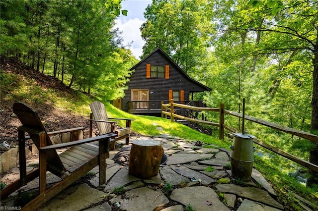 view of patio / terrace with a wooden deck