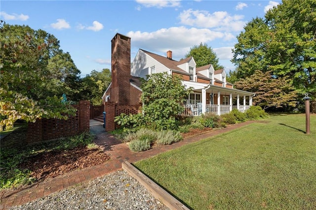 exterior space featuring covered porch