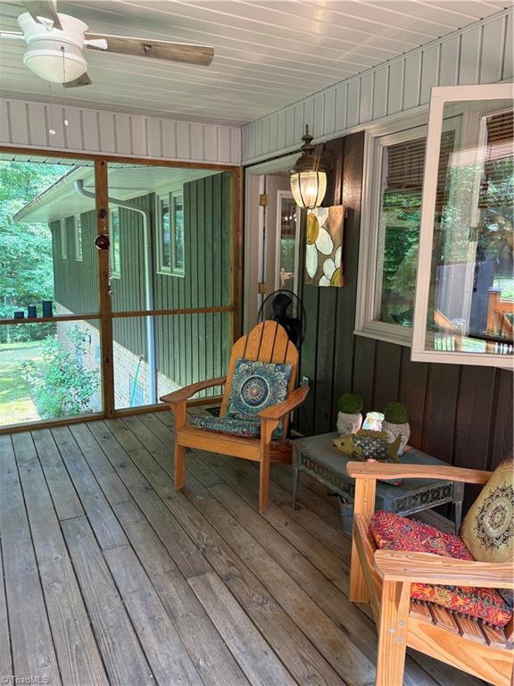 235 Hogan Bowers Rd, Thomasville, NC 27360 - sunroom with a ceiling fan