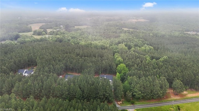 aerial view of a heavily wooded area