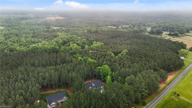 aerial view of a heavily wooded area