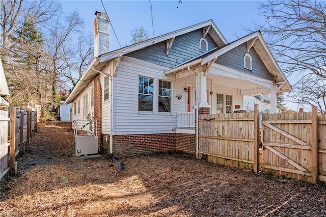 exterior space with covered porch