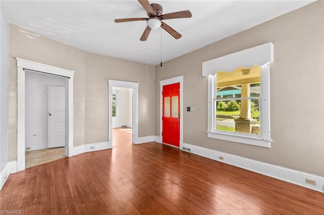 524 Horah St, Salisbury, NC 28144 - foyer entrance with wood finished floors and a ceiling fan