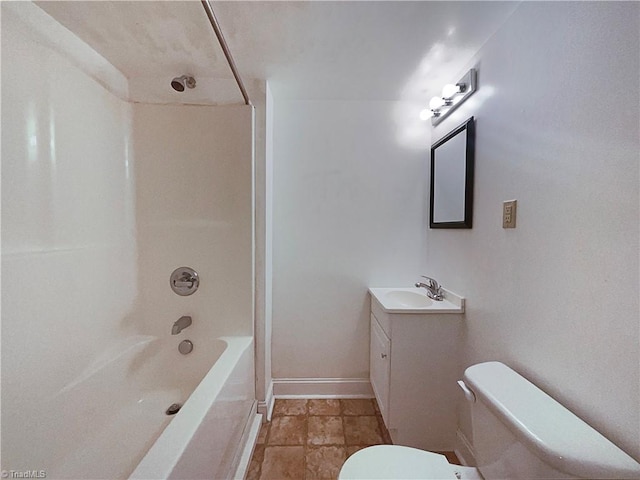 full bathroom with vanity, toilet, and shower / bath combination