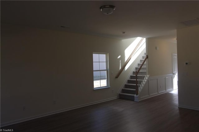 interior space featuring dark wood-type flooring