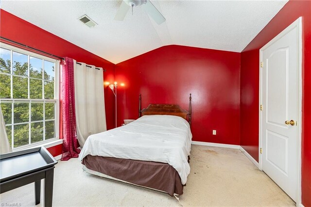 3902 Elizabeth Glen Way, Jamestown, NC 27282 - bedroom featuring lofted ceiling, carpet flooring, multiple windows, baseboards, and a ceiling fan