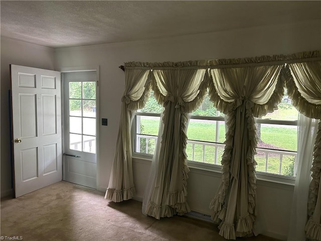 437 Charles Dr, Winston-Salem, NC 27107 - carpeted empty room with healthy amount of natural light and a textured ceiling