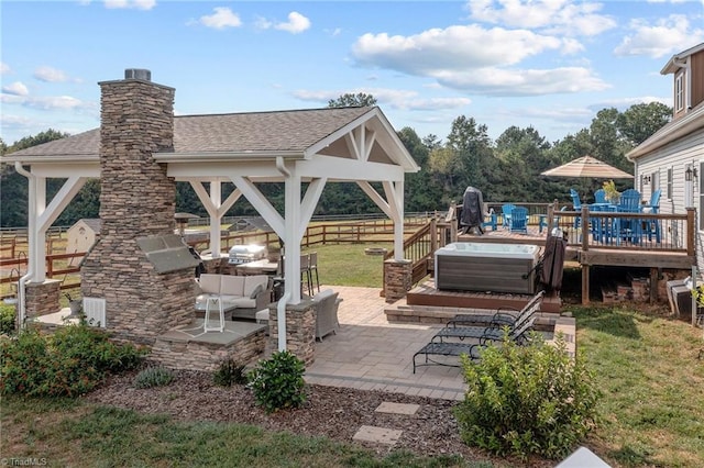 view of patio featuring a deck