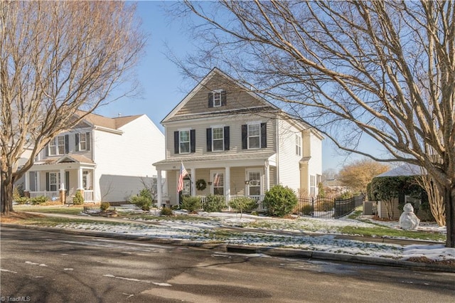 view of front of property featuring a porch