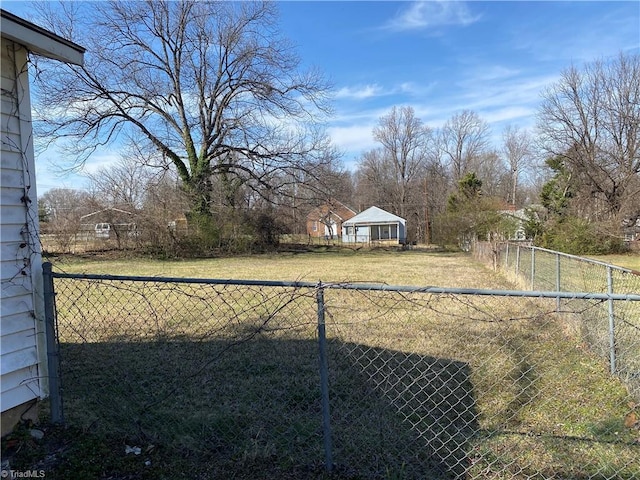 view of yard featuring fence