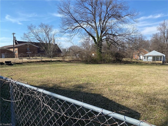 view of yard with fence