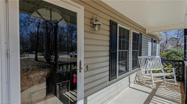 exterior space featuring covered porch