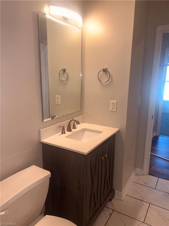 bathroom with toilet and vanity