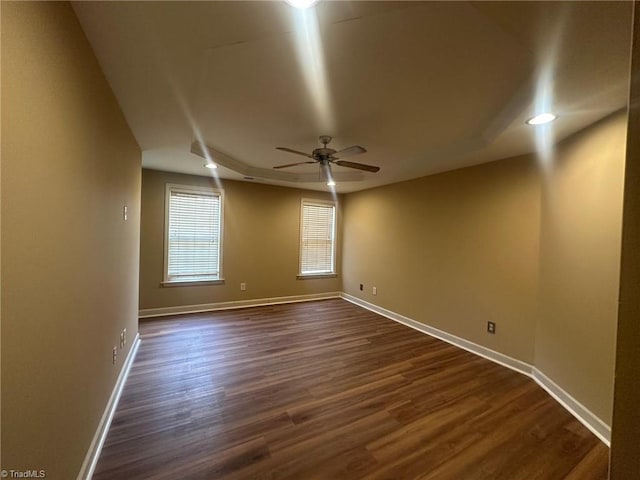 4727 Eagle Path, Winston-Salem, NC 27127 - empty room with dark wood-style flooring, a ceiling fan, baseboards, and recessed lighting