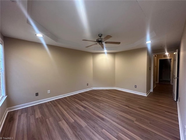 4727 Eagle Path, Winston-Salem, NC 27127 - spare room with ceiling fan, dark wood-style floors, baseboards, and recessed lighting
