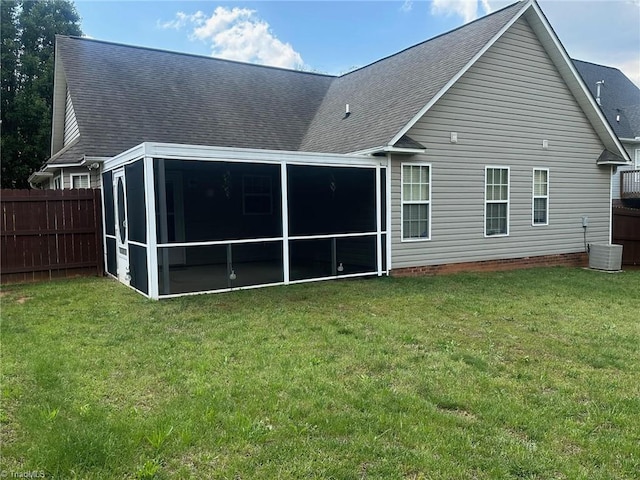 4727 Eagle Path, Winston-Salem, NC 27127 - back of property with a sunroom and a shingled roof