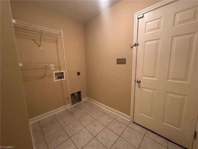 4727 Eagle Path, Winston-Salem, NC 27127 - laundry area with electric dryer hookup, washer hookup, baseboards, light tile patterned floors, and gas dryer hookup