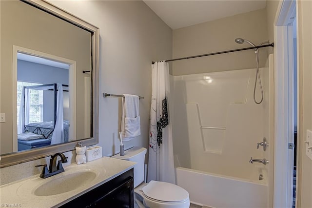 6801 Hanesbrook Cir Unit 104, Clemmons, NC 27012 - full bath featuring toilet, vanity, and shower / bathtub combination with curtain