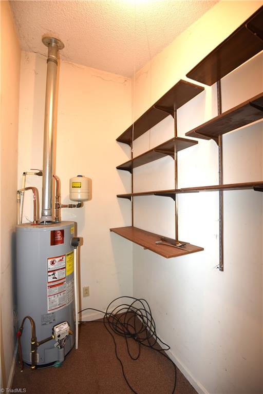 utility room with gas water heater