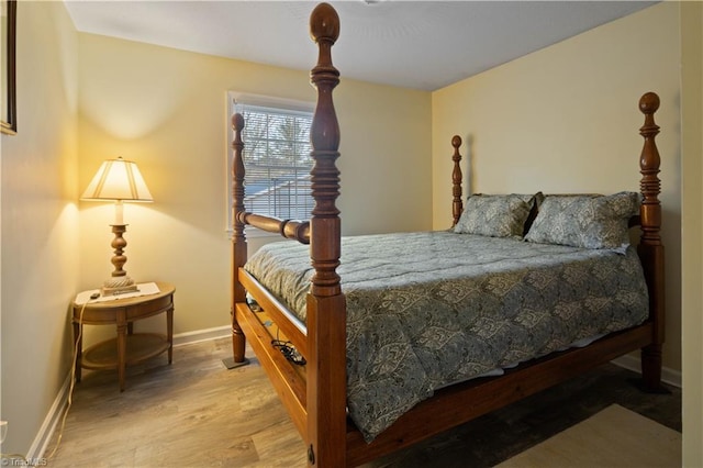 bedroom featuring light wood-type flooring