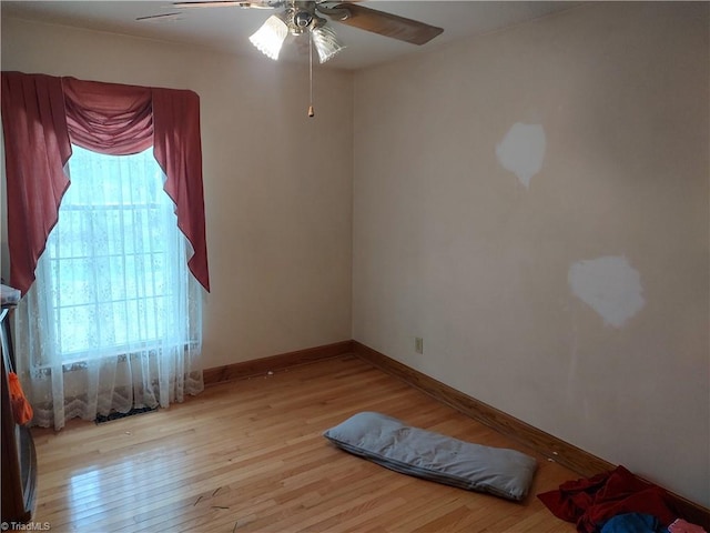 345 Anderson Rd, Eden, NC 27288 - bedroom with light wood-type flooring, baseboards, and ceiling fan
