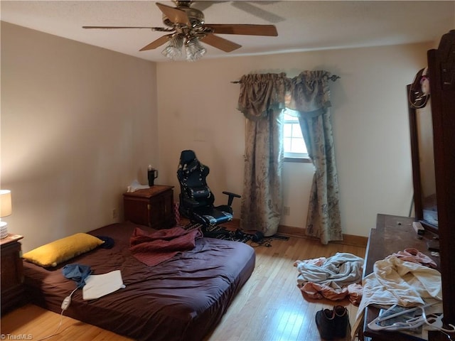 345 Anderson Rd, Eden, NC 27288 - bedroom featuring a ceiling fan and hardwood / wood-style floors