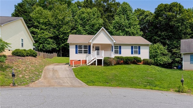 261 Williamsgate Ct, Winston-Salem, NC 27107 - view of front of house with a front lawn and covered porch