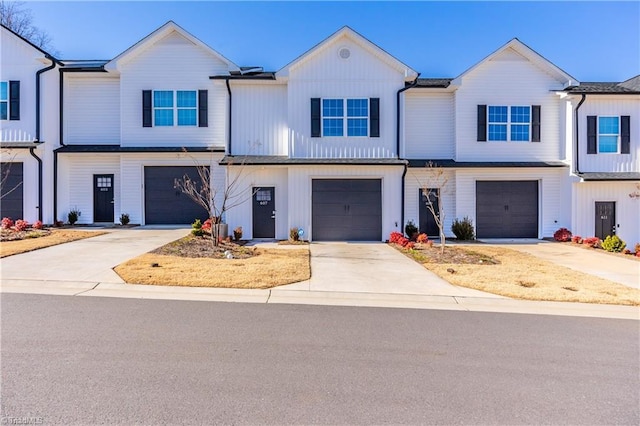 view of property with a garage