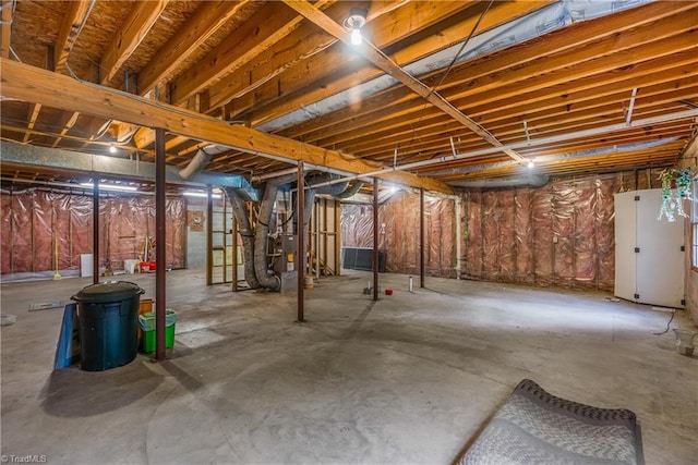 unfinished below grade area with heating unit