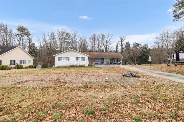 view of single story home