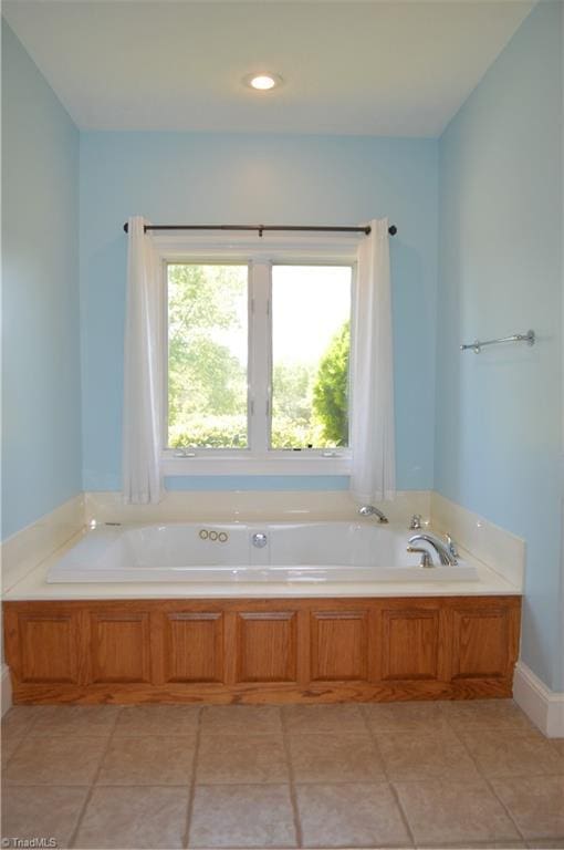 198 Savannah Ln, Mount Airy, NC 27030 - full bathroom featuring a garden tub and tile patterned floors
