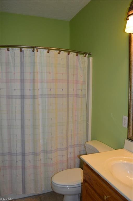 198 Savannah Ln, Mount Airy, NC 27030 - full bath with vanity, toilet, and a shower with shower curtain