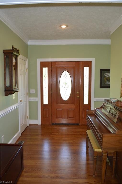 198 Savannah Ln, Mount Airy, NC 27030 - entryway with wood finished floors and crown molding