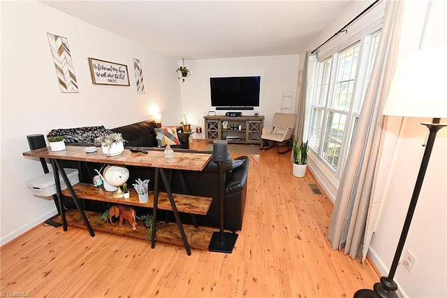 living room featuring hardwood / wood-style floors