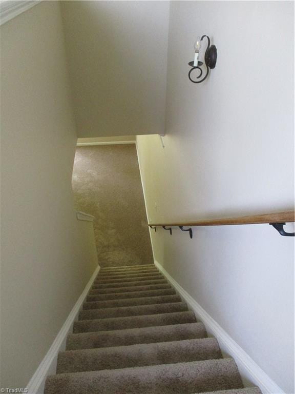 917 Avalon Acres Ct, High Point, NC 27265 - staircase with carpet floors and baseboards
